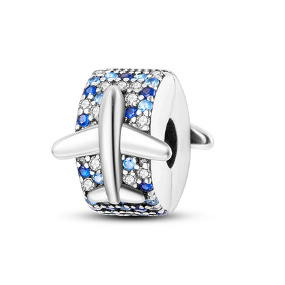 Original 925 Sterling Silver Clip Charm Inlaid Zircon Cat Butterfly Charm Silicone Spacer Beads For Women Bracelet DIY Jewelry