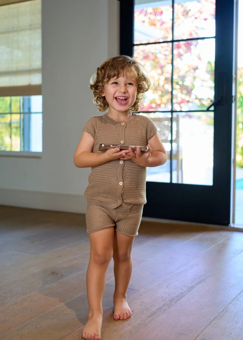 Clearance sale AS SS26 Heritage collection brown Checked smocking  girls dress knitting boys sister brother family match clothes