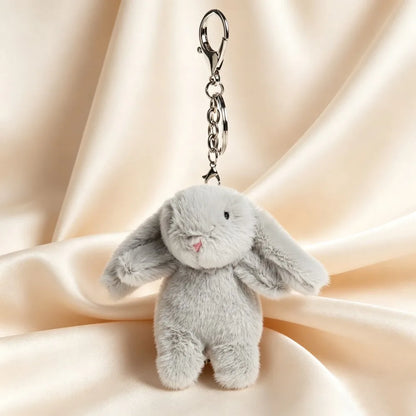 Stuffed Animals Cute Cartoon Rabbit Keychain Love Pompom Trinket Toy Women Bag Car Keychain Mobile Phone Pendant Jewelry Gift
