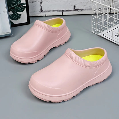 2025 Women Anti Slip Water Shoes Large EVA Chef Nurse Work Shoes Elegant Platform Sandals Garden Beach Waterproof Kitchen Shoes