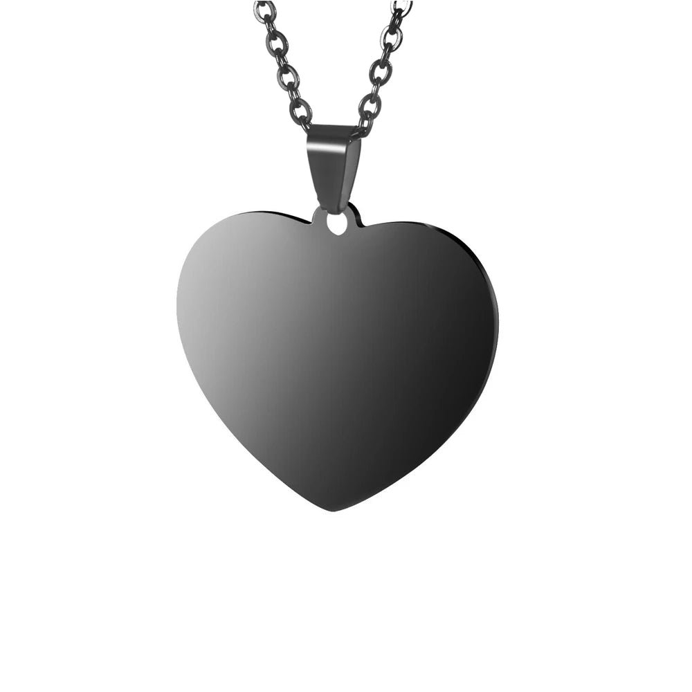 Custom Photo Necklace for Women Heart Stainless Steel Pendant Personalized Engraved Picture Photos Name Lovers Christmas Gifts
