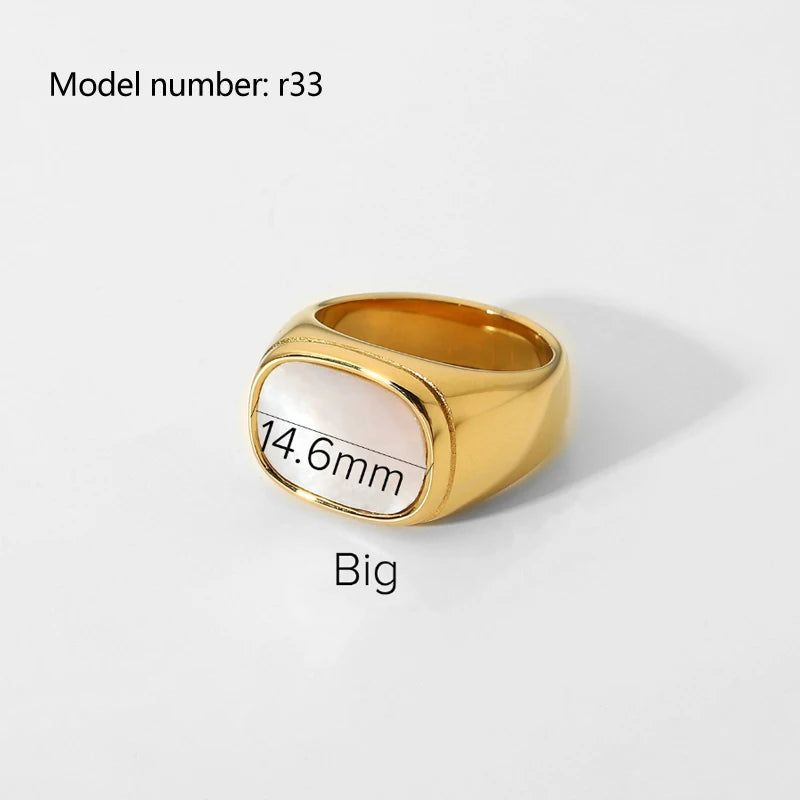 2026 Simple Stainless Steel Rings For Women Gold Color Smooth Geometric Open Rings Arc Rings Diamonds Jewellery Ring Gift