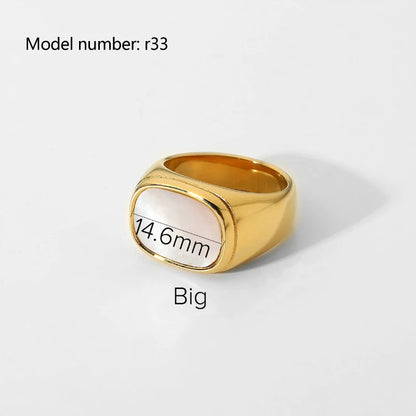 2026 Simple Stainless Steel Rings For Women Gold Color Smooth Geometric Open Rings Arc Rings Diamonds Jewellery Ring Gift