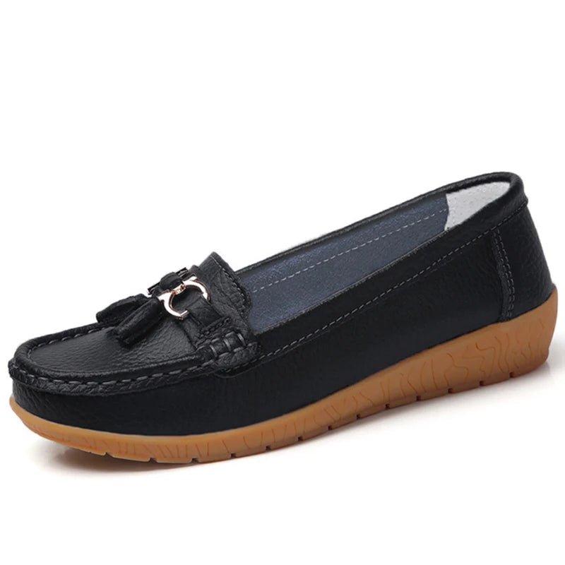 Women Shoes Nurse Loafers Shoes Classics Flats Zapatos Mujer Comfortable Flat Shoes Women White Casual Leather Women's Footwear