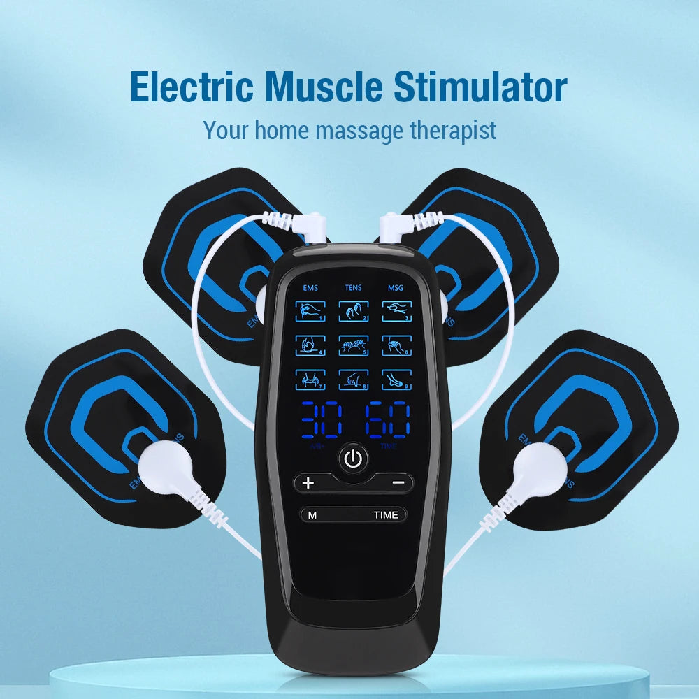 Digital TENS Machine EMS Massager with 9 Modes 30 Gears Electric Pulse Muscle Stimulator for Back And Neck Electrode Massage Pad