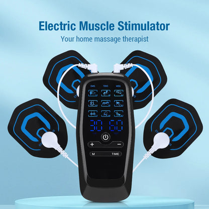 Digital TENS Machine EMS Massager with 9 Modes 30 Gears Electric Pulse Muscle Stimulator for Back And Neck Electrode Massage Pad