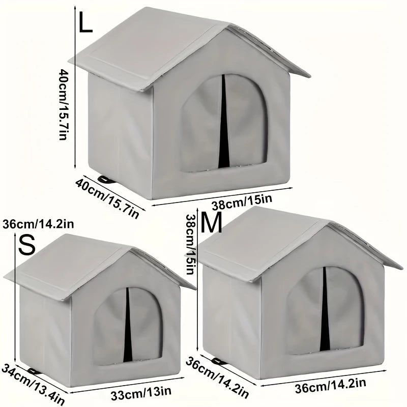 Waterproof Outdoor Cat House Foldable Cat Bed Pet Shelter Warm Insulated Small Dog House for Indoor & Outdoor Cats Small Puppies