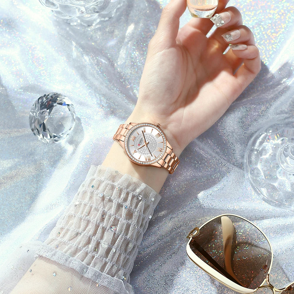 CURREN Women Watches Luxury Fashion Quartz Ladies WristWatch Stainless Steel Waterproof Girls Clock Gift Relogio Feminino