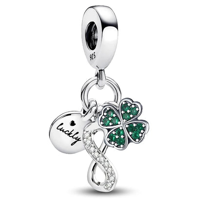 Fit 925 Original Bracelets Love Heart Flower Four Leaf Clover Turtle 925 Silver Charms Beads DIY Birthday Jewelry Gift