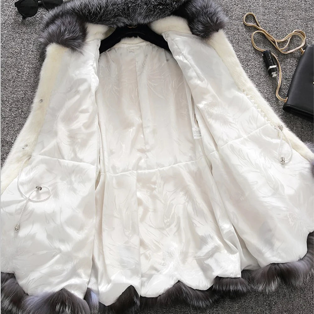 Women's Hooded Faux Fur-Trim Coat
