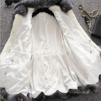 Women's Hooded Faux Fur-Trim Coat