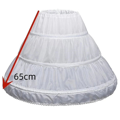 High Quality White 3 Hoops A-line Petticoat Crinoline Slip Underskirt For Ball Gown Wedding Dress
