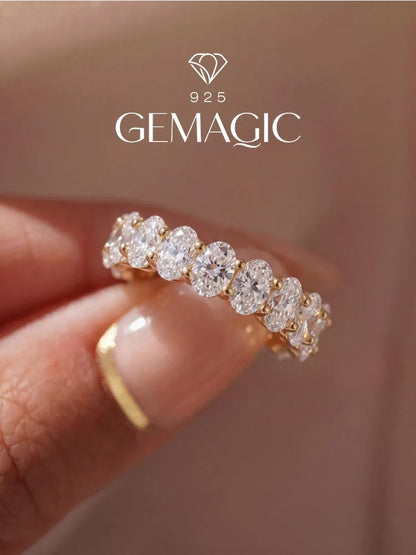 925 Sterling Silver Simplicity Classic Gorgeous Zircon Oval Ring For Women Engagement Wedding Luxury High Quality Fine Jewelry