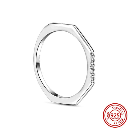 New 925 Sterling Silver Shiny Classic Square Crown Heart-shaped Ring Exquisite Luxury Charm Jewelry Holiday Surprise Gifts