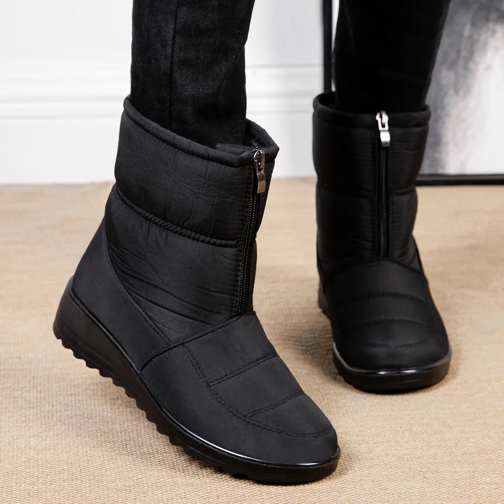 New Platform Waterproof Snow Boots Women 2025 Winter Thick Plush Ankle Boots Woman Non Slip Warm Cotton Padded Shoes Ladies