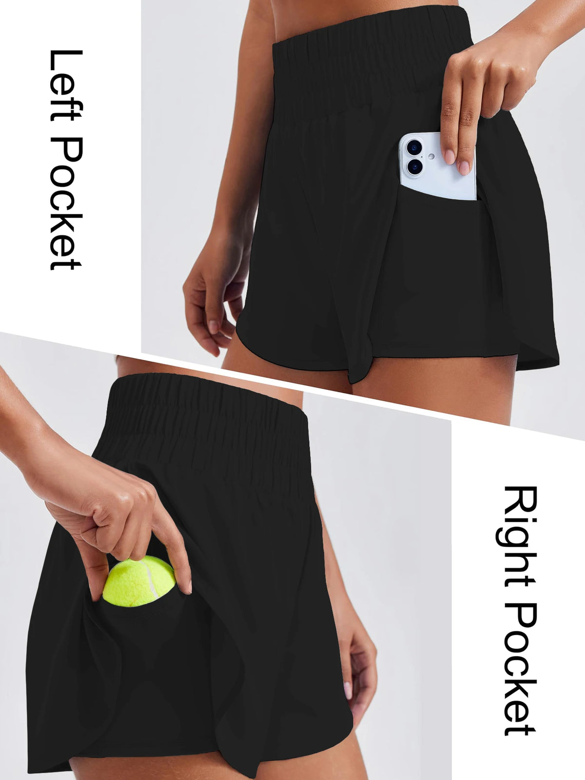 Women's High-Waisted Yoga and Running Fake Two-Piece Shorts with Anti-Exposure Design, Slimming Effect for Gym Use