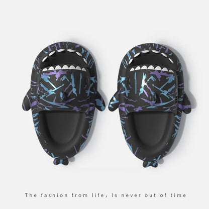 Couples Shark Slippers Women Cartoon Sandals Fashion Men Flip Flops Indoors Bathroom Cute Summer Outdoor Beach Slides Shoes