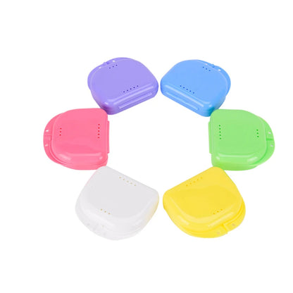 50PCS Denture Storage Box Denture Placement Device with Breathable Holes Orthodontic Prosthesis Teeth Boxes Dental Retainer