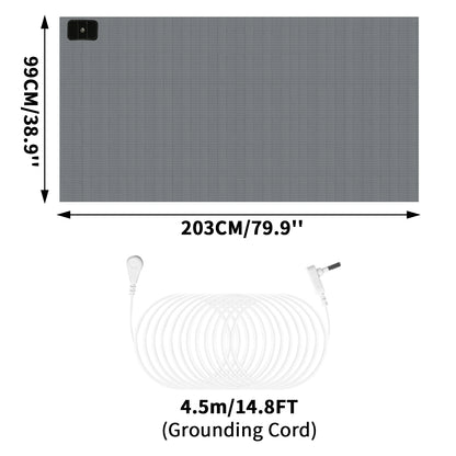 Grounding Sheet with Grounding Cord Organic Cotton and 10% Silver Fiber Materials Natural Wellness Antistatic Release Stress