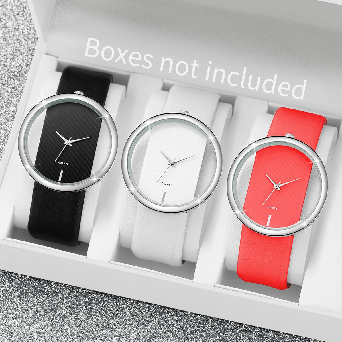1/2/3PCS Fashion Women Watches Luxury Big Hollow-out Dial Quartz Watch for Women Clock Gift Relogio Feminino（Without Box）