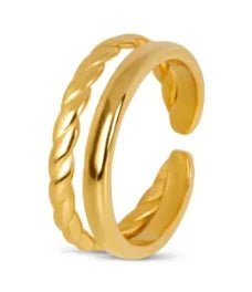 Crystal High End Non Tarnish Fashion Geometric Open Gold Plated Stainless Steel Rings for Women Wedding Ring Jewelry
