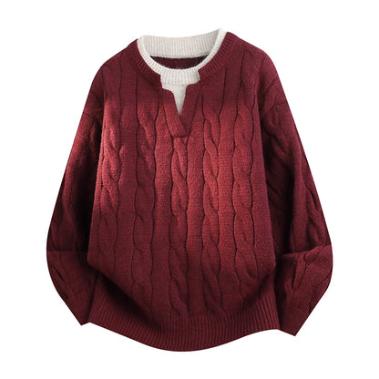 Personalized Mens Classic Comfortable Knitted Sweater Autumn Winter New Warm Long Sleeve Sweater top