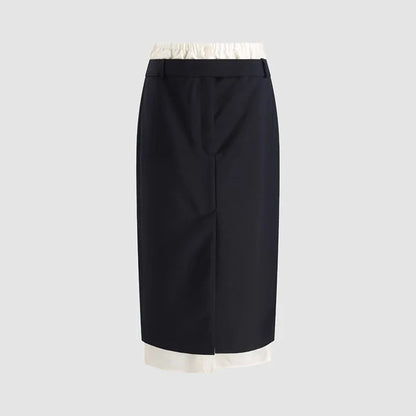 Women's Color-Blocked Straight Skirt, Stretch-Waist Skirt, Casual and Versatile Long Skirt, High-Quality Skirt, 2026, New y2k