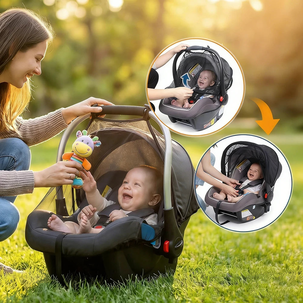 Baby Stroller Mosquito Net Mesh Insect Nets Breathable Infant Car Seat Cover Newborn Carriage Cradles Mosquito Net Universal