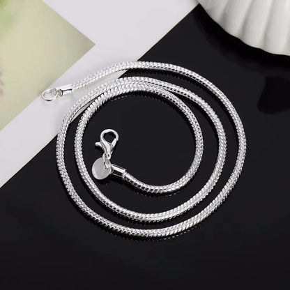 45-60cm 925 Sterling Silver 1MM/2MM/3MM solid Snake Chain Necklace For Men Women Fashion Jewelry for pendant free shipping