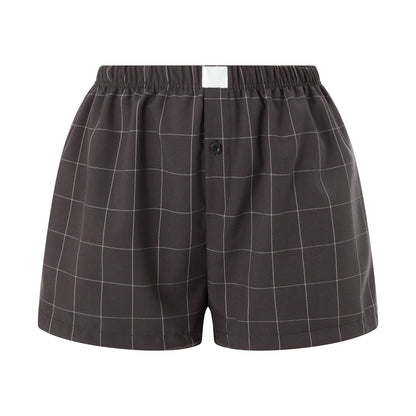 hirigin Women Y2k Gingham Boxer Shorts Stripes Button Elastic Waist Boxers Cute Mini Bloomers Plaid Loose Fit Boy Shorts