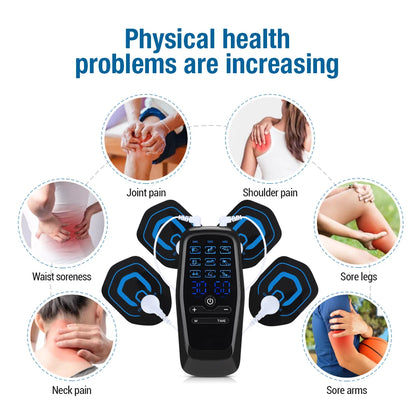 Digital TENS Machine EMS Massager with 9 Modes 30 Gears Electric Pulse Muscle Stimulator for Back And Neck Electrode Massage Pad