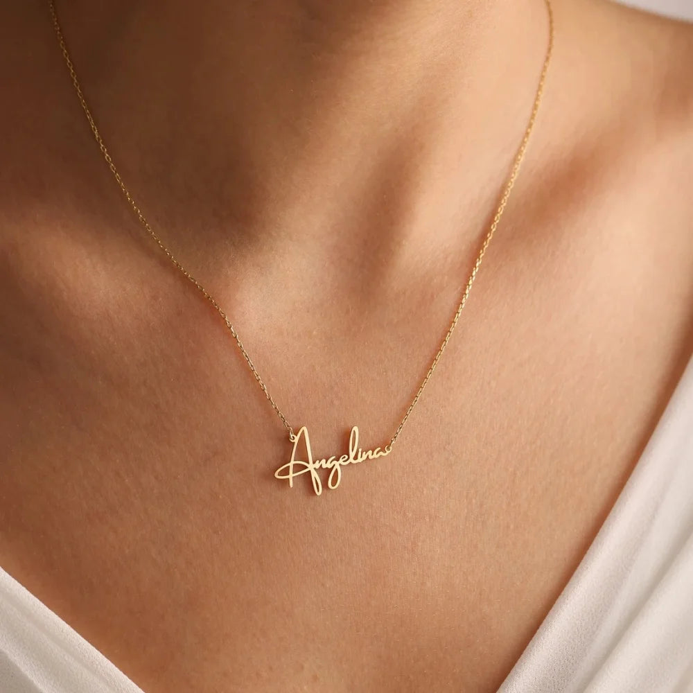 Personalized Name Necklaces For Women Fashion Jewelry Stainless Steel Custom Nameplate Dainty Necklace Gifts For Her