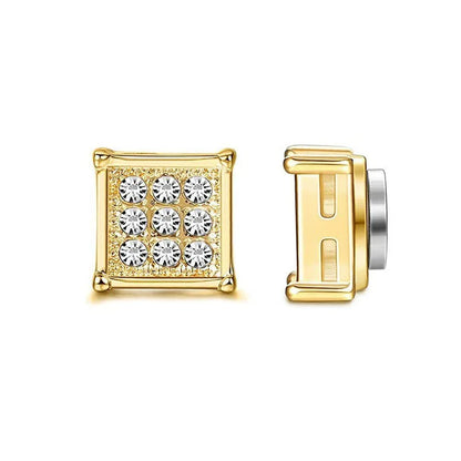 ZAKOL New 1 Pair Buling Cubic Zirconia Stainless Steel Magnetic Ear Clip Simple Fashion No Piercing Stud Earrings for Women Men