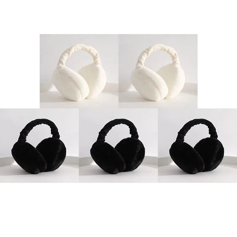 1/4/5pcs Soft Plush Ear Warmer Winter Warm for Women Men Fashion Solid Color Earflap Outdoor Cold Protection EarMuffs Ear Cover