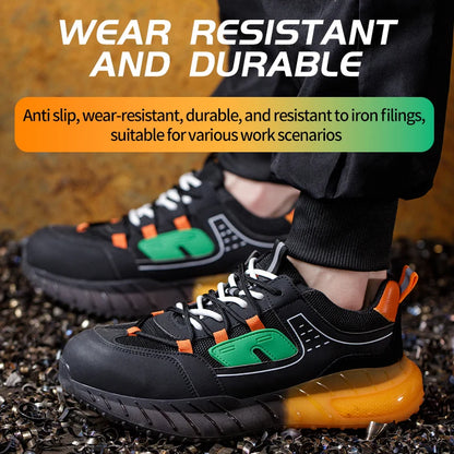 Men Work Safety Shoes Indestructible Breathable Air cushion Work Sneakers Puncture-Proof Safety Boots Protective Security Shoes