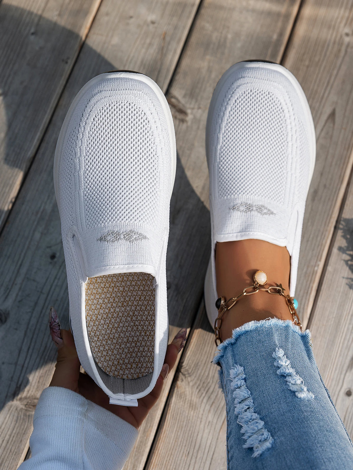 Women Casual Sports Shoes Breathable Lightweight Sneakers Anti-slip Flats Outdoor Running Walking Shoes Female Vulcanized Shoes