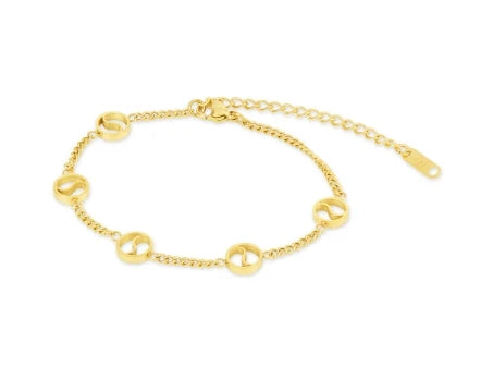 Stainless Steel Round Pendant Chain Bracelet jewelry
