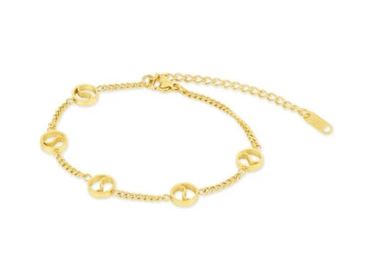 Stainless Steel Round Pendant Chain Bracelet jewelry