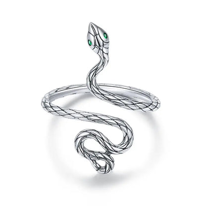 WOSTU 925 Sterling Silver Pet Cat Stackable opening Ring For Women Snake Dog Adjustable rings Fine Jewelry Party Birthday Gift