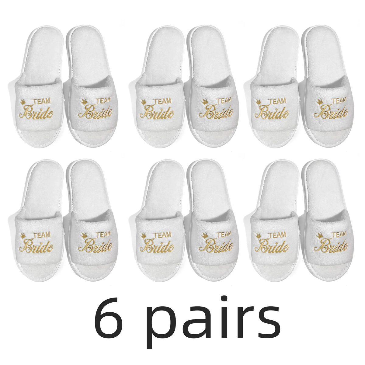 Bride & Bridesmaid, Wedding Party Guests Home Slip On Shoes Bridal Party Slippers Open-toe With Golden, Mint Green and Pink