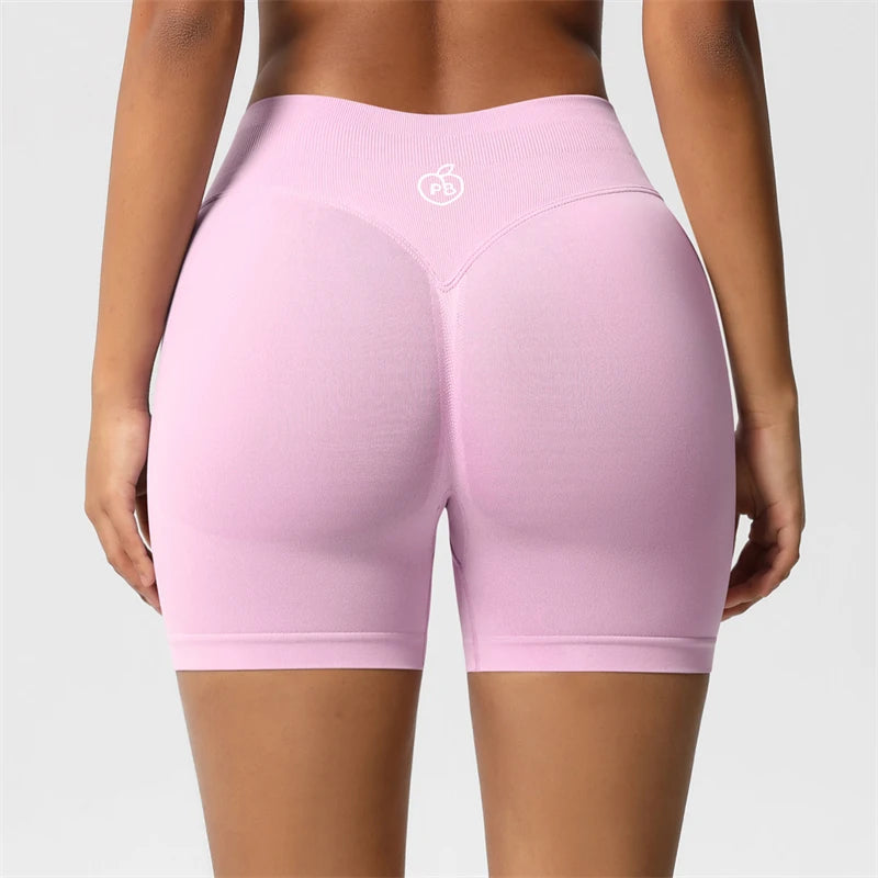 Women Bum Three Waist Sections Sports Shaping Shorts Seamless Sports Shorts For Women Cycling Jogging Fitness High Waist Push Up