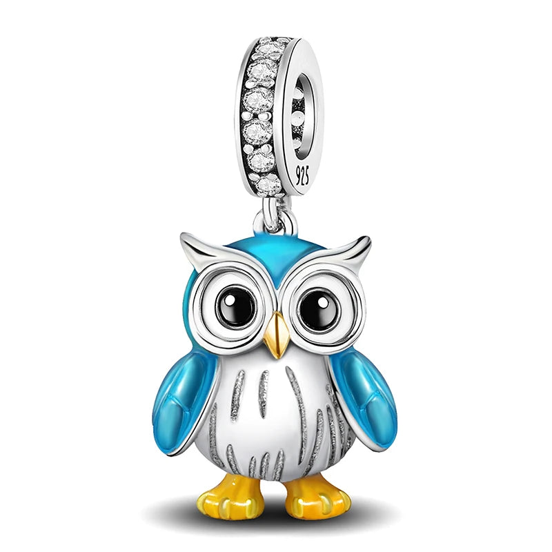 925 Sterling Silver Kapibala Owl Panda Elephant Butterfly Charms Beads Fit Original Bracelet Bangle High Quality DIY Jewelry