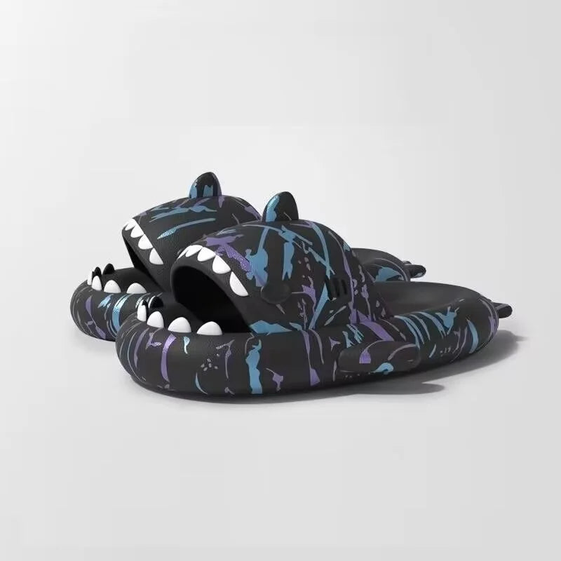 Couples Shark Slippers Women Cartoon Sandals Fashion Men Flip Flops Indoors Bathroom Cute Summer Outdoor Beach Slides Shoes