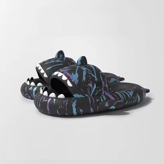 Couples Shark Slippers Women Cartoon Sandals Fashion Men Flip Flops Indoors Bathroom Cute Summer Outdoor Beach Slides Shoes