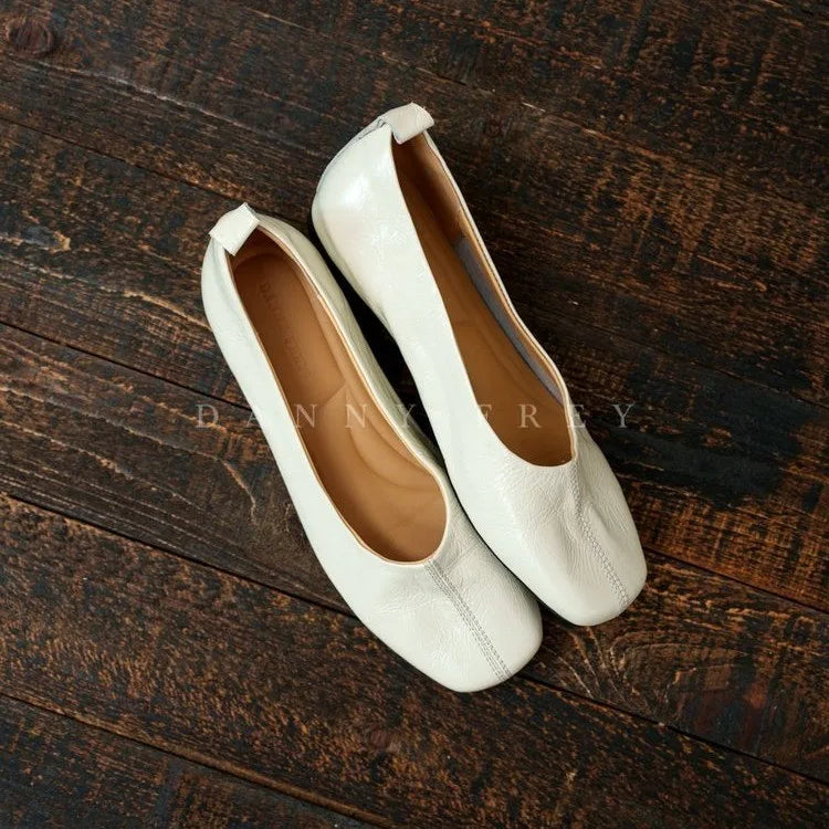 Retro Artistic Square-toe Low-heel Flats, New Soft-soled Comfortable Commuter Grandma Shoes That Won't Tire Your Feet