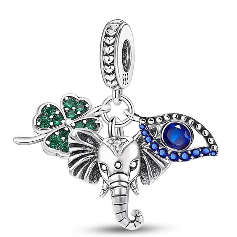 925 Sterling Silver Kapibala Owl Panda Elephant Butterfly Charms Beads Fit Original Bracelet Bangle High Quality DIY Jewelry