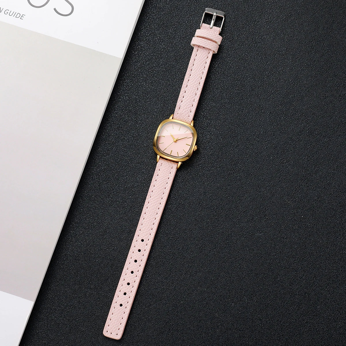 Elegant Square Women Quartz Watch Casual Leather Strap Ladies Analog Dress Wristwatches Relogio Feminino（Without Box）