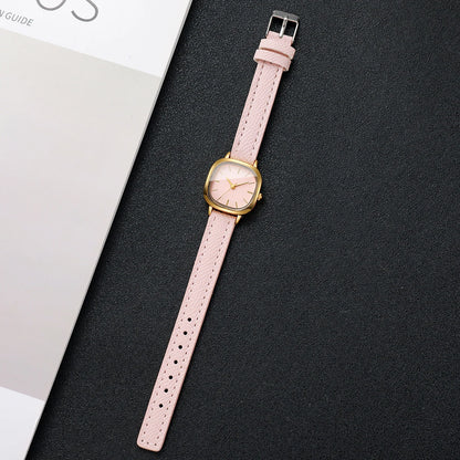 Elegant Square Women Quartz Watch Casual Leather Strap Ladies Analog Dress Wristwatches Relogio Feminino（Without Box）