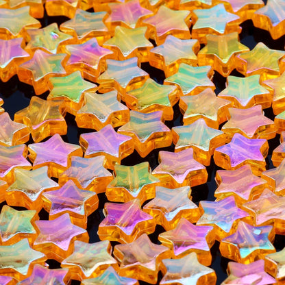 50pcs Transparent AB Color Five-pointed Star Acrylic Beads Loose Spacer Beads for Jewelry Making DIY Craft