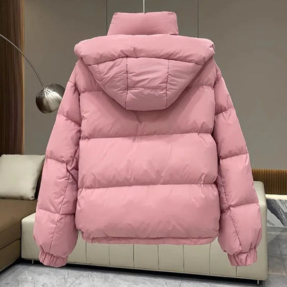 Autumn Winter New Down Cotton Jacket Women's Korean Cotton-Padded Thicken Warm Hooded Parkas Short Coat Female Casual Ladies Top
